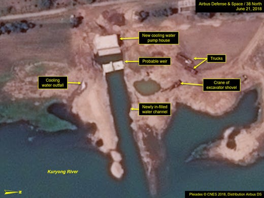 A satellite image shows what 38 North says is ongoing