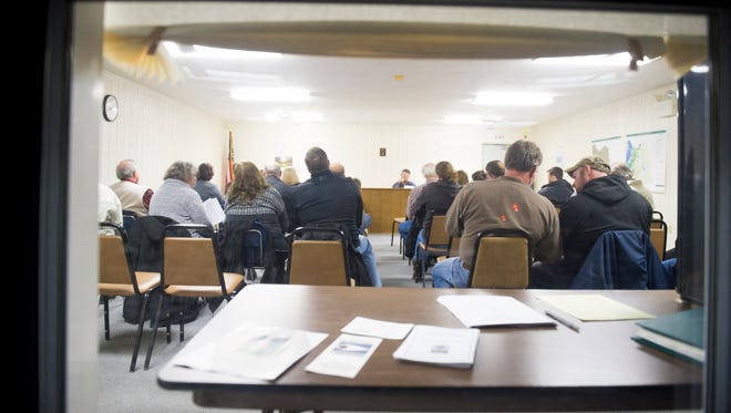 A monthly Freedom Township zoning hearing is held on Thursday, Feb. 2, 2017. Residents showed up to express their concern over a proposal to build a casino and racetrack. The proposal is from businessman David LeVan, who has attempted unsuccessfully to bring gambling to the Gettysburg area two other times in different locations around the county. 
