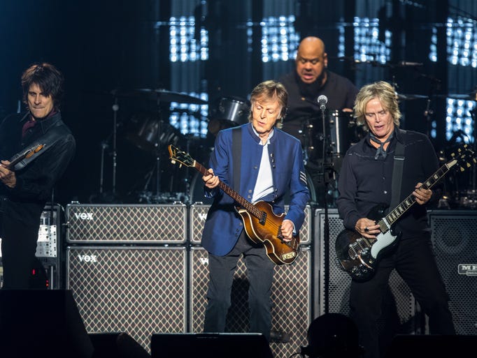 Sir Paul McCartney performs at Wells Fargo Arena Monday,