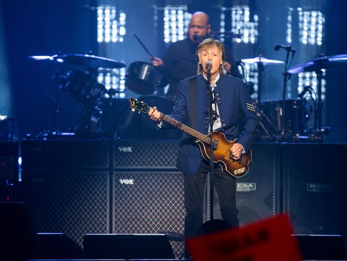 Sir Paul McCartney performs at Wells Fargo Arena Monday,