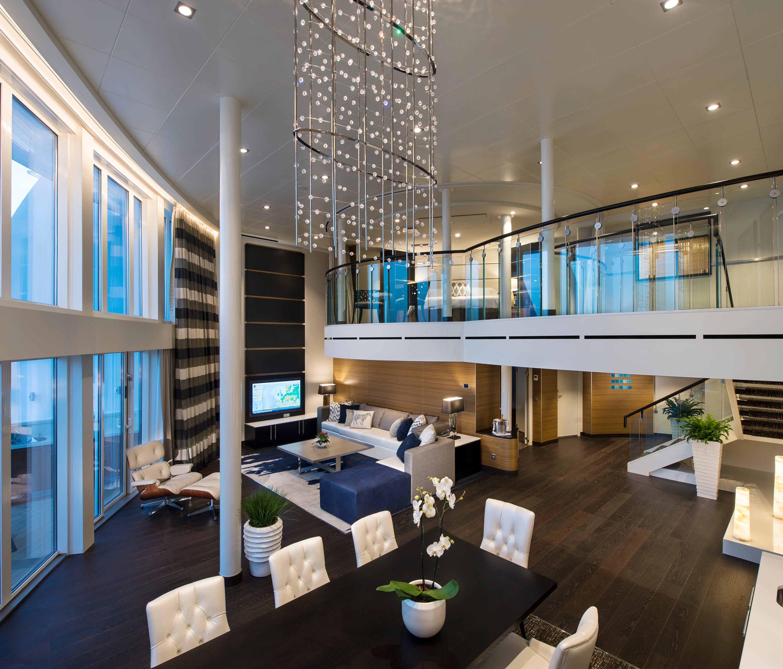 The Royal Loft suite on Royal Caribbean's Anthem of the Seas spans two decks and measures more than 1,600 square feet.