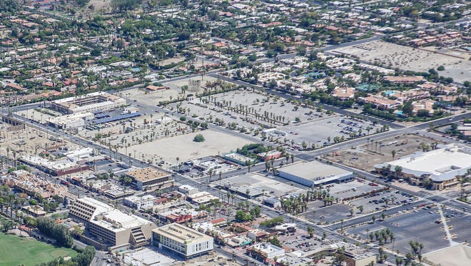 An aerial view of Section 14 in downtown Palm Springs.