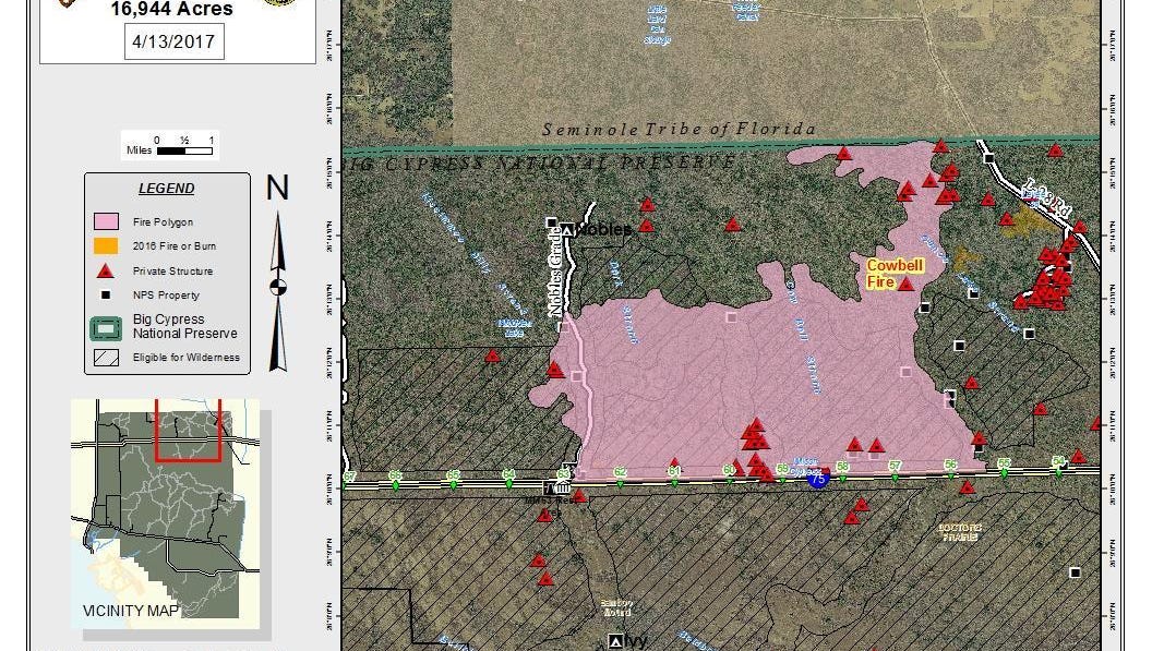 Cowbell Brush Fire Near Alligator Alley Expands To Almost 17 000 Acres