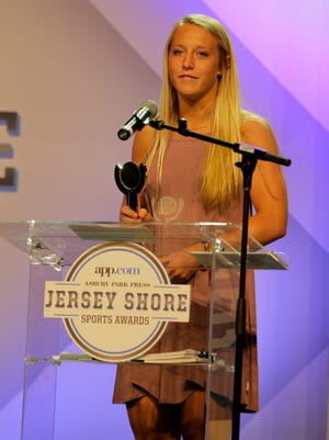 Frankie Tagliaferri of Colts Neck wins the Girls Soccer Player of the Year Award during the Asbury Park Press Jersey Shore Sports Awards at the MAC on the campus of Monmouth University in West Long Branch, NJ Monday June 13, 2016.
