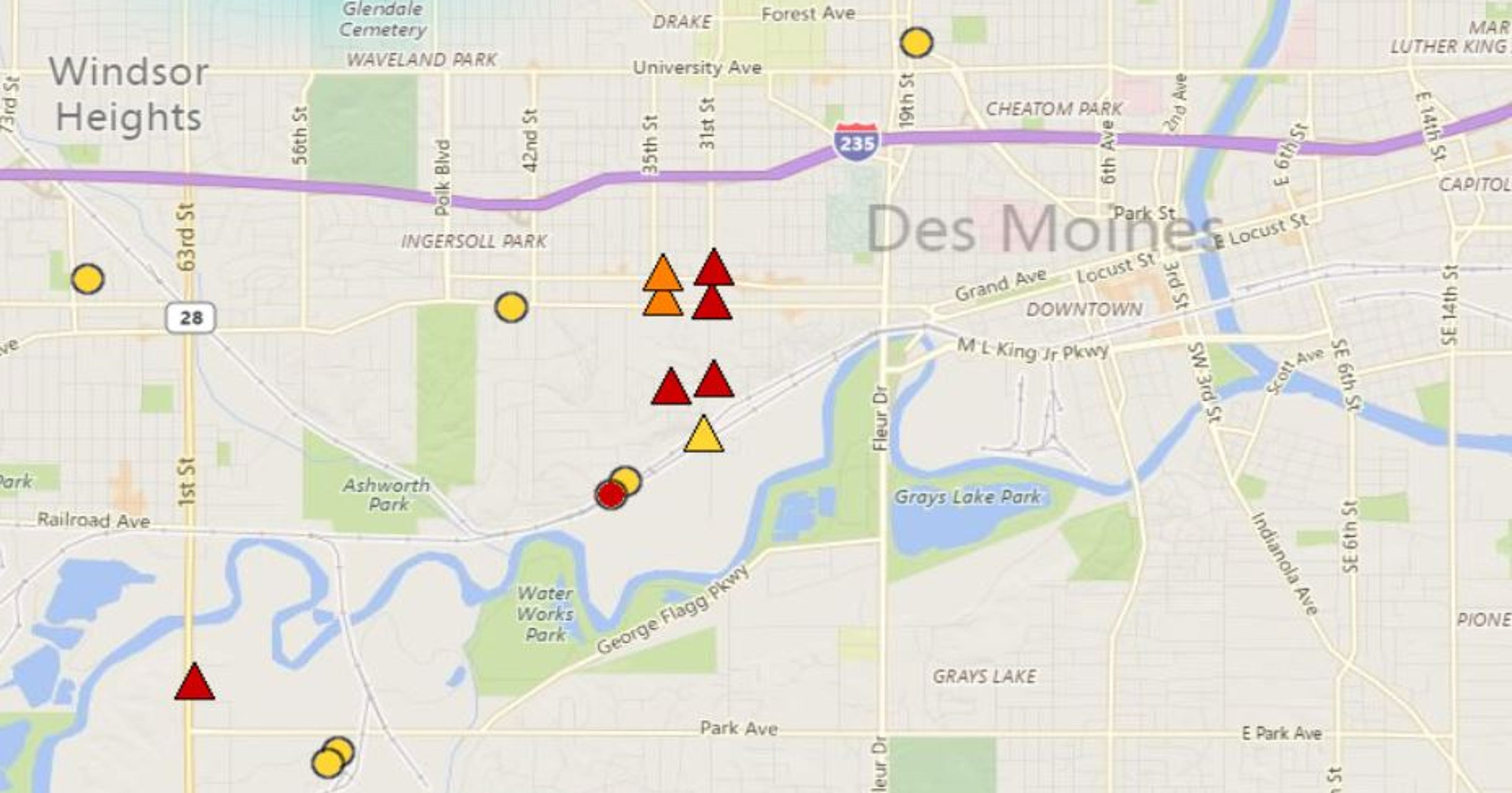 Midamerican Power Outage Map | World Map Gray