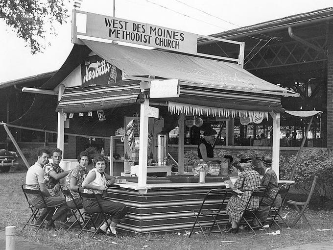 A photo of the first West Des Moines Methodist Church