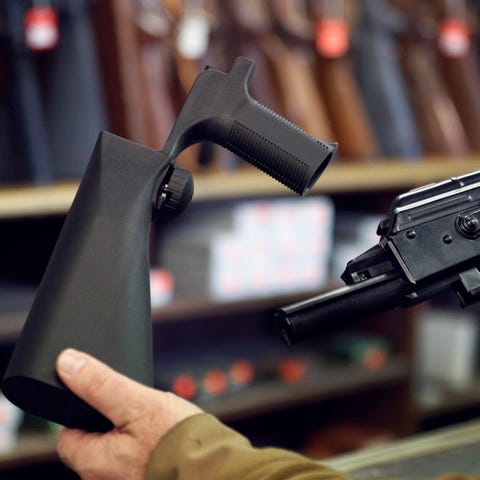 A 'bump stock' device that fits on a...