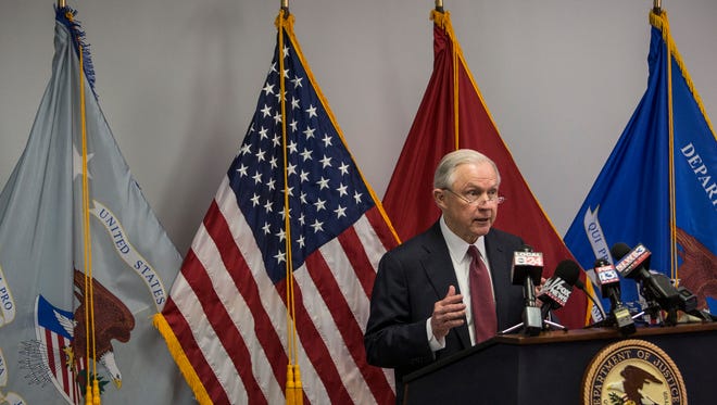 May 25, 2017 - Speaking to about 100 people at the U.S. District courthouse in Memphis, U.S. Attorney General Jeff Session expressed appreciation for law enforcement and addressed violent crime.