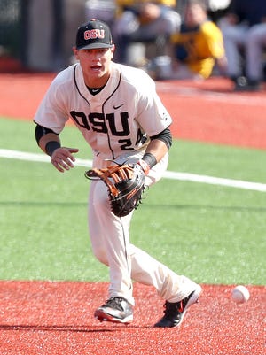 Oregon State first baseman KJ Harrison will be playing in the Cape Cod League this summer.