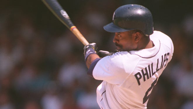 Detroit Tigers batter Tony Phillips belts an eighth-inning home run against the Minnesota Twins on June 5, 1994.