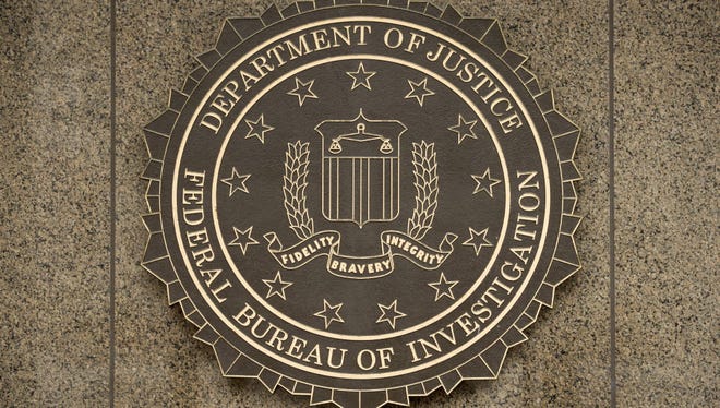 The logo of the Federal Bureau of Investigation in Washington.