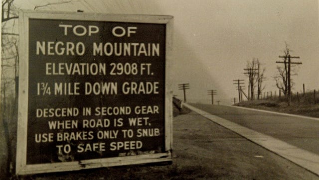Top of Negro Mountain along US 40, 1938.
