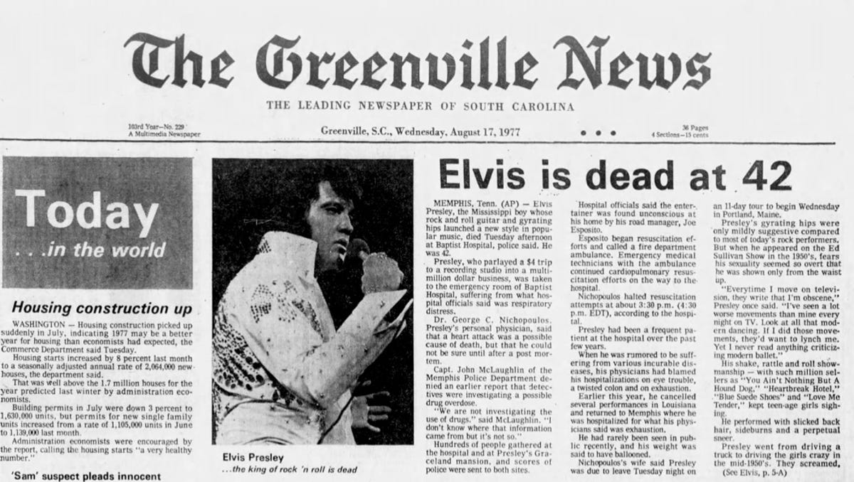 Millions Mourned The Death Of Elvis Presley In 1977