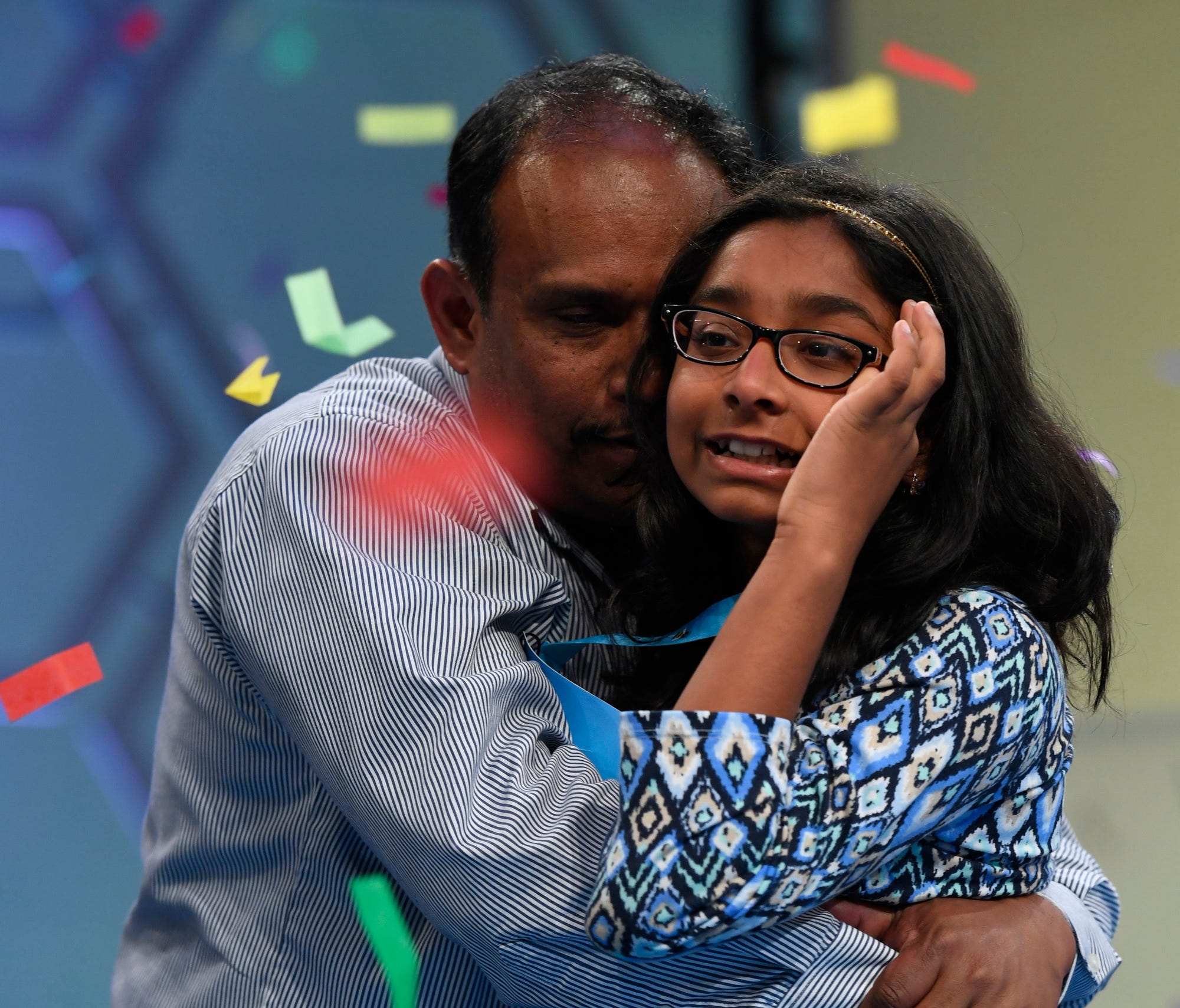 June 1, 2017; National Harbor, MD, USA; Ananya Vinay is the 2017 Scripps National Bee Champion. The 12-year-old spelled 