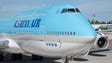 Korean Air's initial 747-8i is seen forward of a Aug. 25,