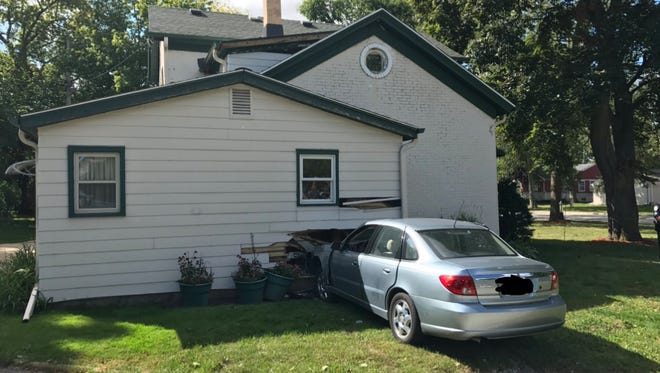 A drunk driver veered off the road and hit this house in the  5400 block of Mohawk Avenue at 10:12 a.m. Wednesday, Sept. 6. Nobody was in the house at the time of the crash.