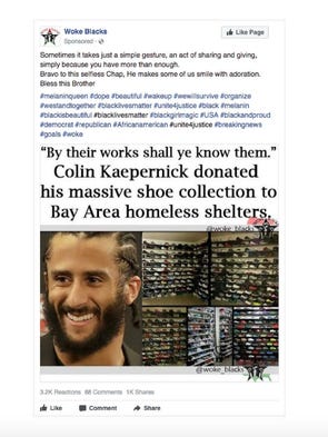 This is one of the Russian Facebook ads intended to