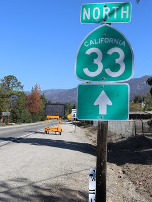 Highway 33 runs through Los Padres National Forest north of Ojai.