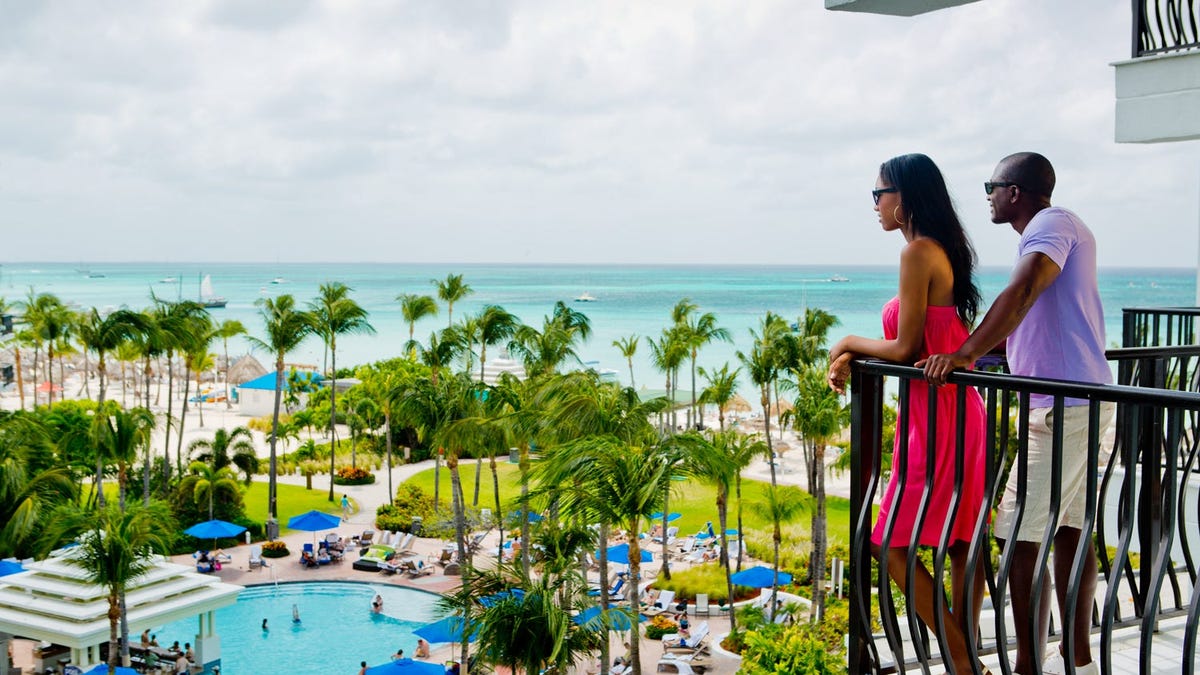 Laying claim to the largest hotel balconies  in Aruba, treat your sweetie to a sweet suite at the Aruba Marriott Resort & Stellaris Casino