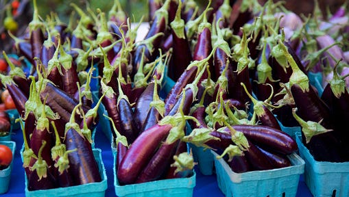 Eggplants at the farmer's market