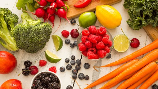 Fresh fruits and vegetables