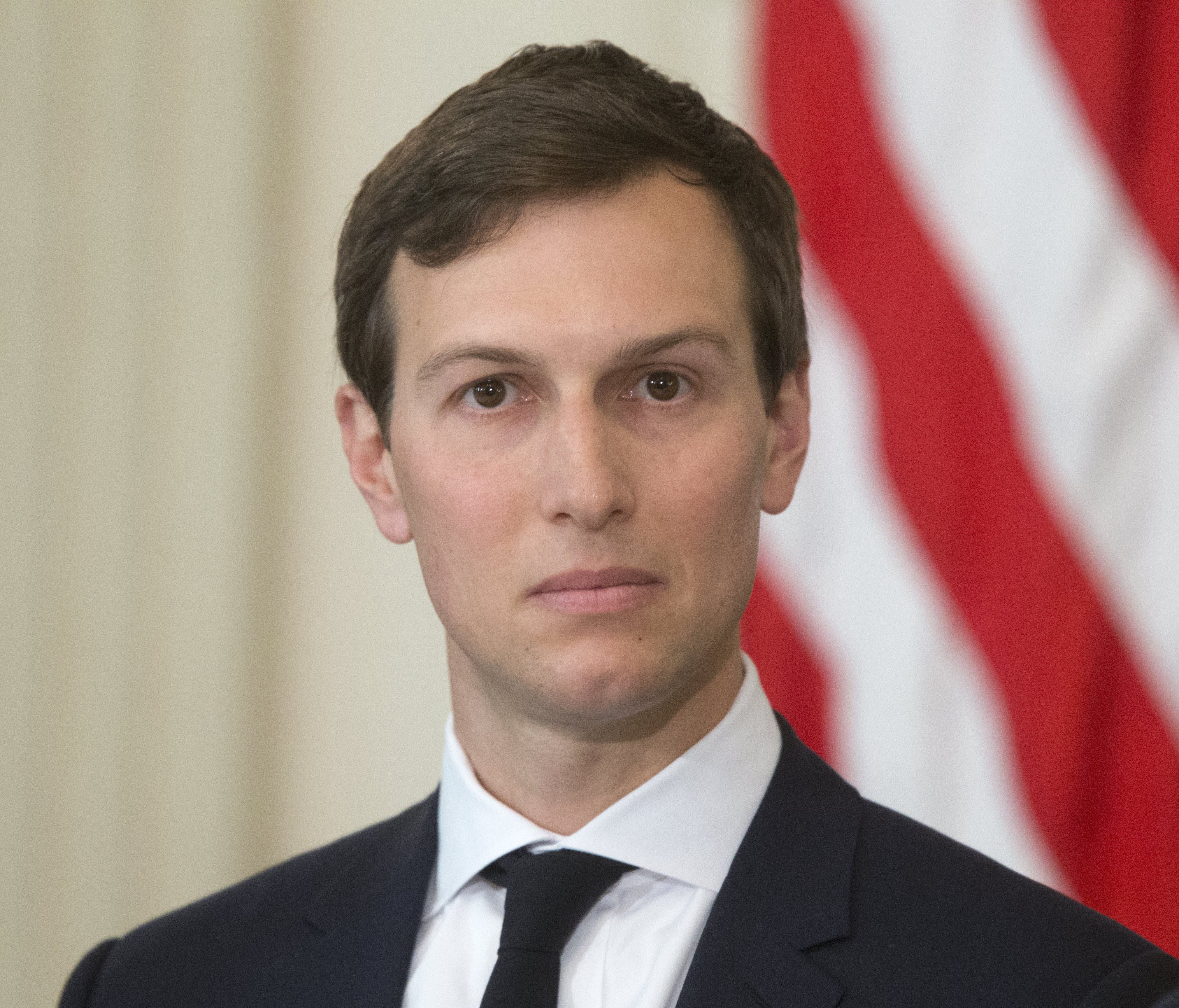 Senior adviser to President Trump Jared Kushner attends a meeting with CEOs of manufacturing companies hosted by Trump in the State Dining Room of the White House in Washington, Feb. 23, 2017.