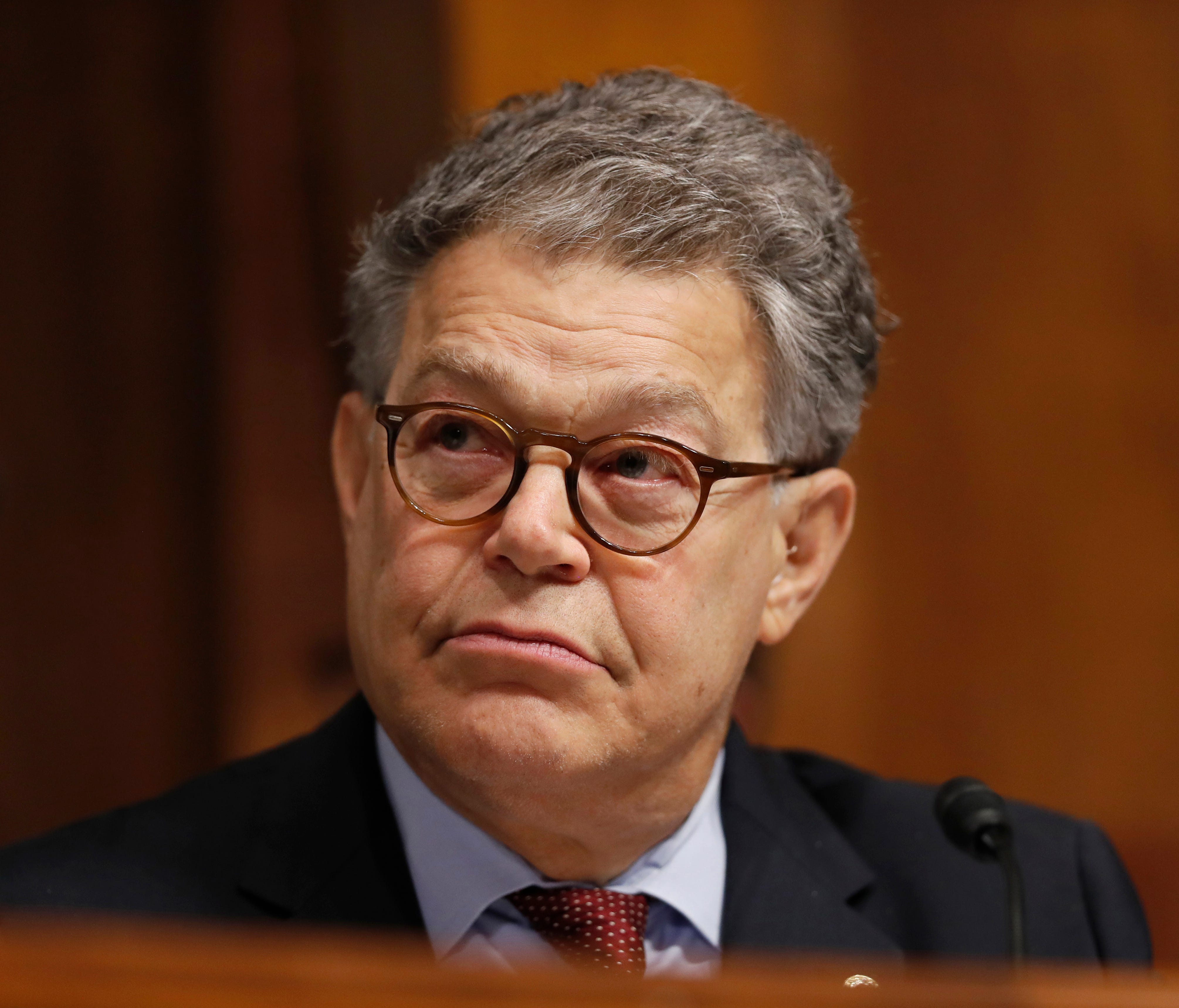 In this Sept. 20, 2017 file photo, Sen. Al Franken, D-Minn., listens during a Senate Judiciary Committee hearing for Colorado Supreme Court Justice Allison Eid, on her nomination to the U.S. Court of Appeals for the 10th Circuit, on Capitol Hill in W