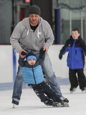 Open skating fun at the Jersey Shore Arena, 1215 Wyckoff Road, Wall Township. Jacob Graham (3) skates with the help of his father Jonathan  Graham both of Bradley Beach.