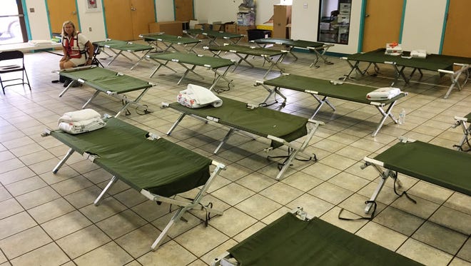 An American Red Cross Disaster Relief Shelter was set up at the Hatch Community Center on Monday, July 24, 2017, to help residents displaced by recent flooding.