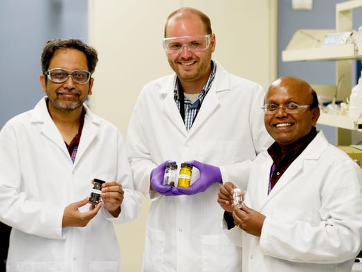 Research group members from left, Dr. Amit Naskar,