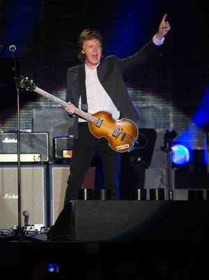 Paul McCartney kicks off his first song with Birthday as he plays his first show in the First State at Firefly.