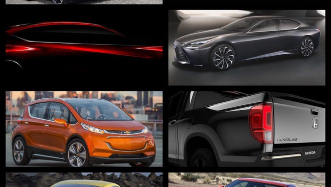 Some of the new models that will debut at the 2016 Detroit auto show.