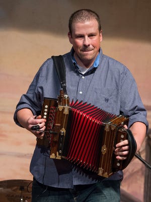 Shane Bellard of the La Recolte Cajun Band plays during a 2014 performance at the Liberty Theater in Eunice.