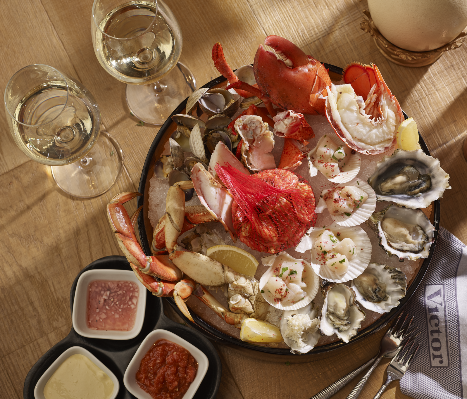 The classic steakhouse highlights Vancouver's excellent seafood in a deluxe platter piled high with local delicacies like oysters, scallops and lobster.