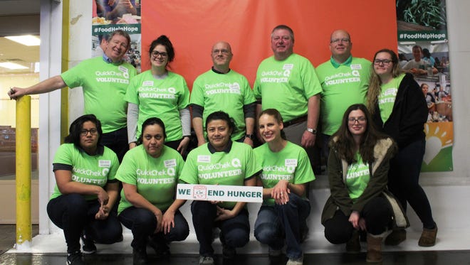 Twelve volunteers from QuickChek’s headquarters in Whitehouse Station and various stores sorted and packed 1,581 pounds of food at the Community Food Bank of New Jersey in Hillside.