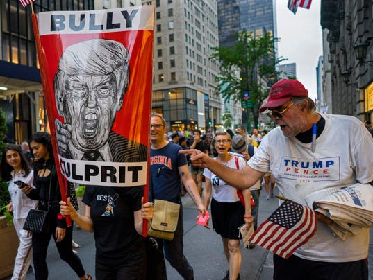 AP TRUMP TOWER PROTESTS A USA NY