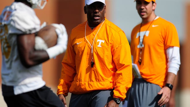 Defensive back Charlton Warren during Tennessee Volunteers football practice at Anderson Training Facility in Knoxville, Tennessee on Thursday, March 23, 2017.