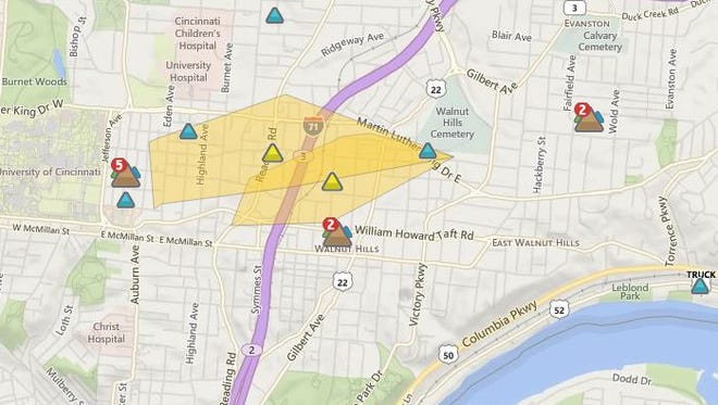More than 2,400 Duke Energy customers lost power Tuesday night.