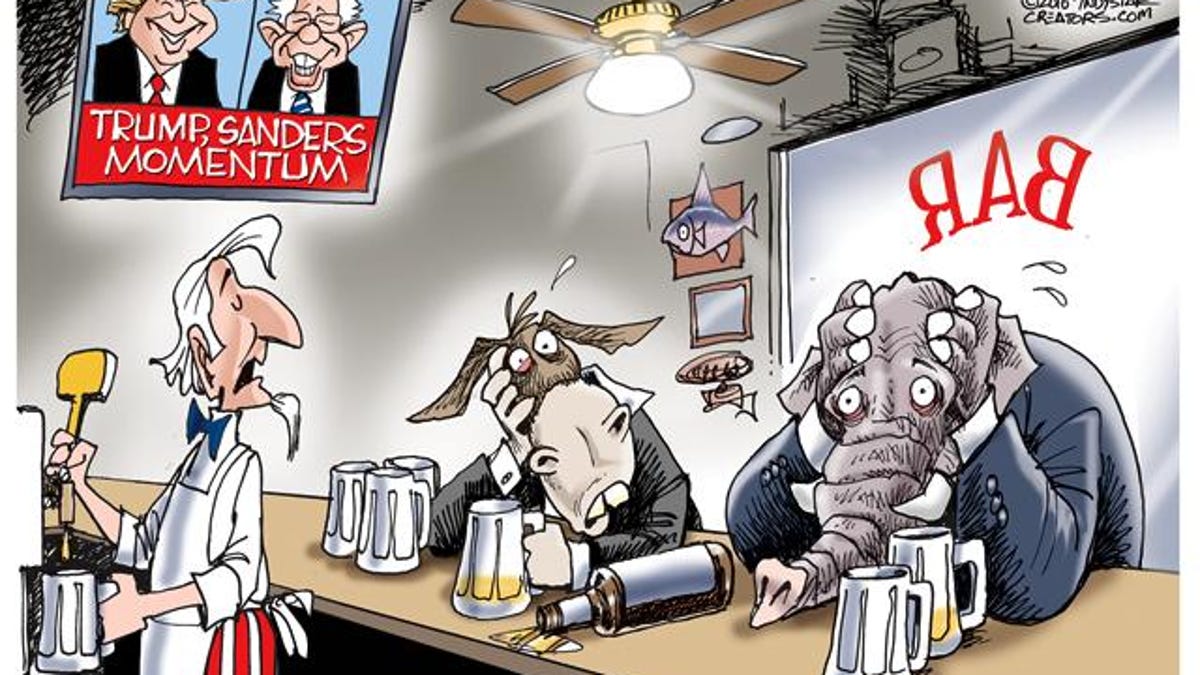 Cartoonist Gary Varvel The Trump Sanders Reaction