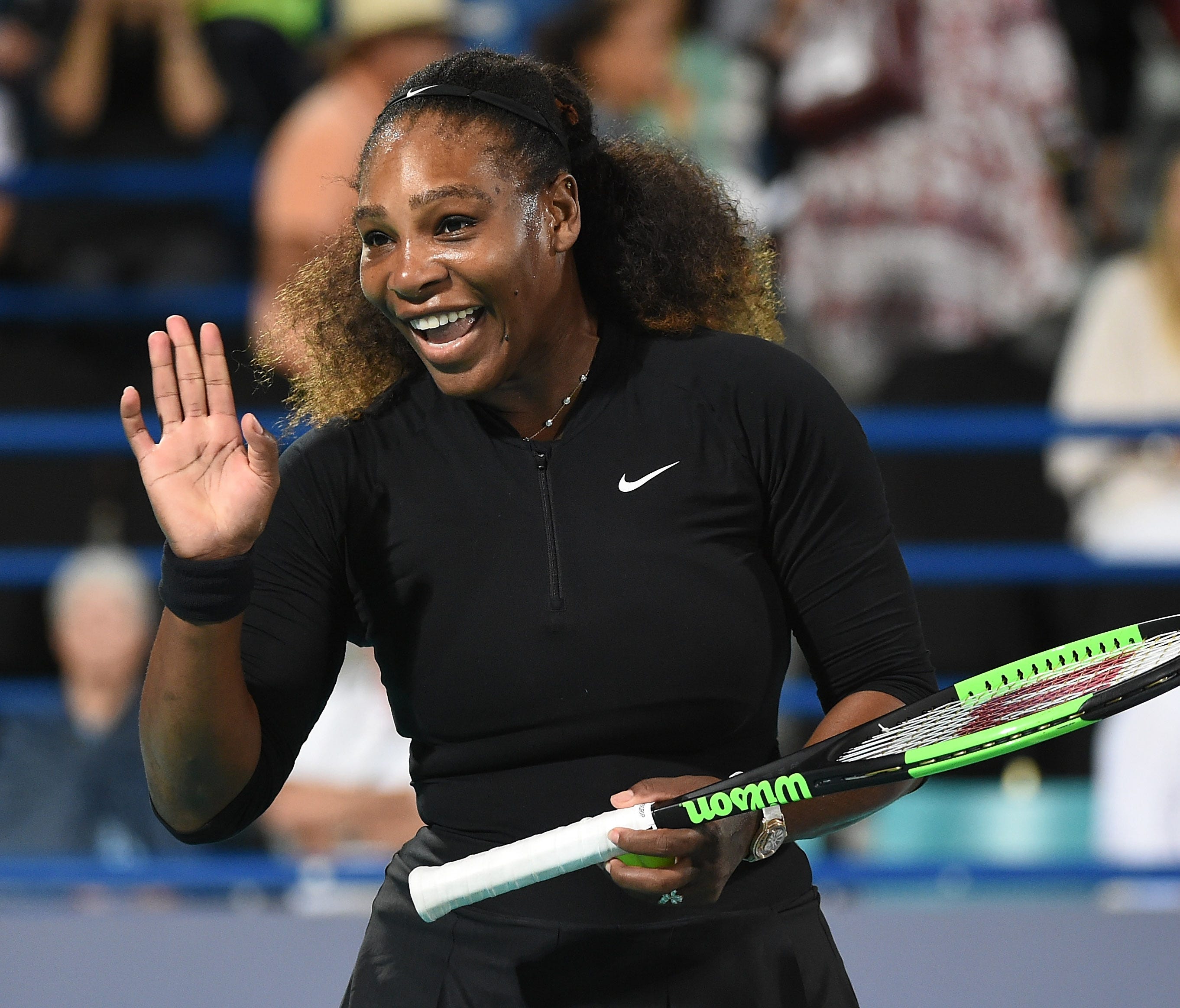 Serena Williams during her match against Jelena Ostapenko in Abu Dhabi.