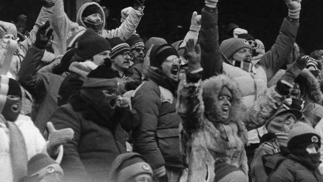 Bengals fans cheer during a game in January of 1982.