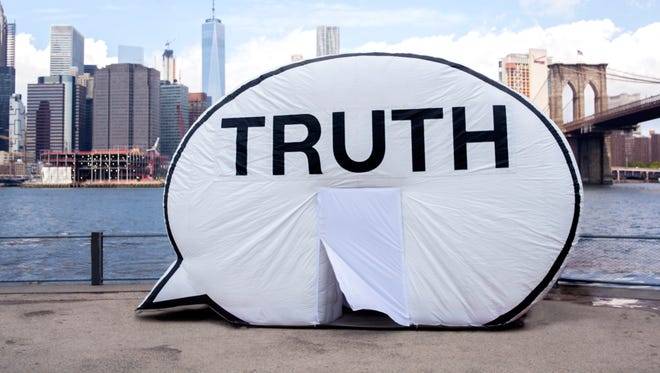 The Truth Booth at Brooklyn Bridge Park.
