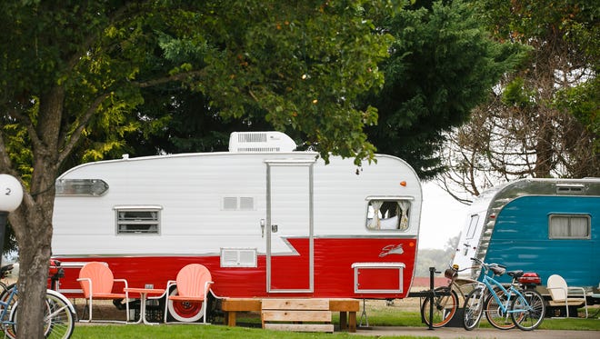 The Vintages Trailer Resort located just outside of Dayton has 31 unique trailers available for overnight stays. Thirteen of the units are newly built in a retro style, while the remaining 18 are vintage units that have been remodeled. 