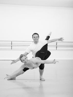 Leisl Whitaker and Sterling Young rehearse the roles of Swalinda and Franz for CCJB's 2016 production of Coppelia.