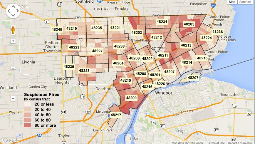 Detroit Zip Code Map Printable