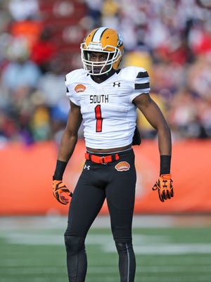 Jan 30, 2016: South squad defensive back Harlan Miller of SE Louisiana (1) in the second quarter of the Senior Bowl at Ladd-Peebles Stadium.