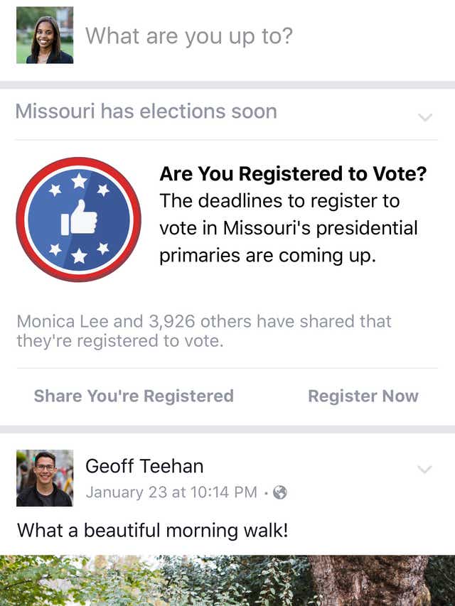 Facebook Wants You To Know Deadline To Register To Vote In