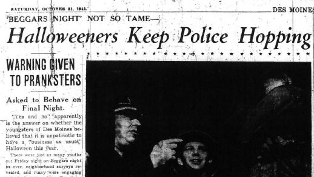 9 photos 1940s Beggars' Night coverage in the Register