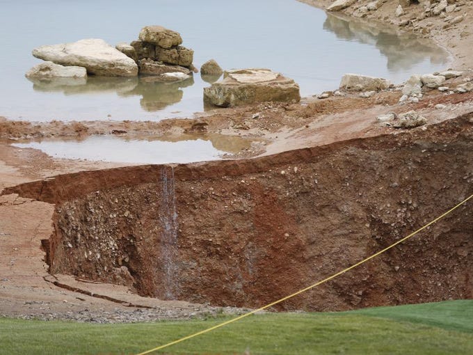Drone footage Here's what Top of the Rock sinkhole looks like today