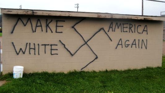 One of the many reported instances of graffiti after Trump's victory